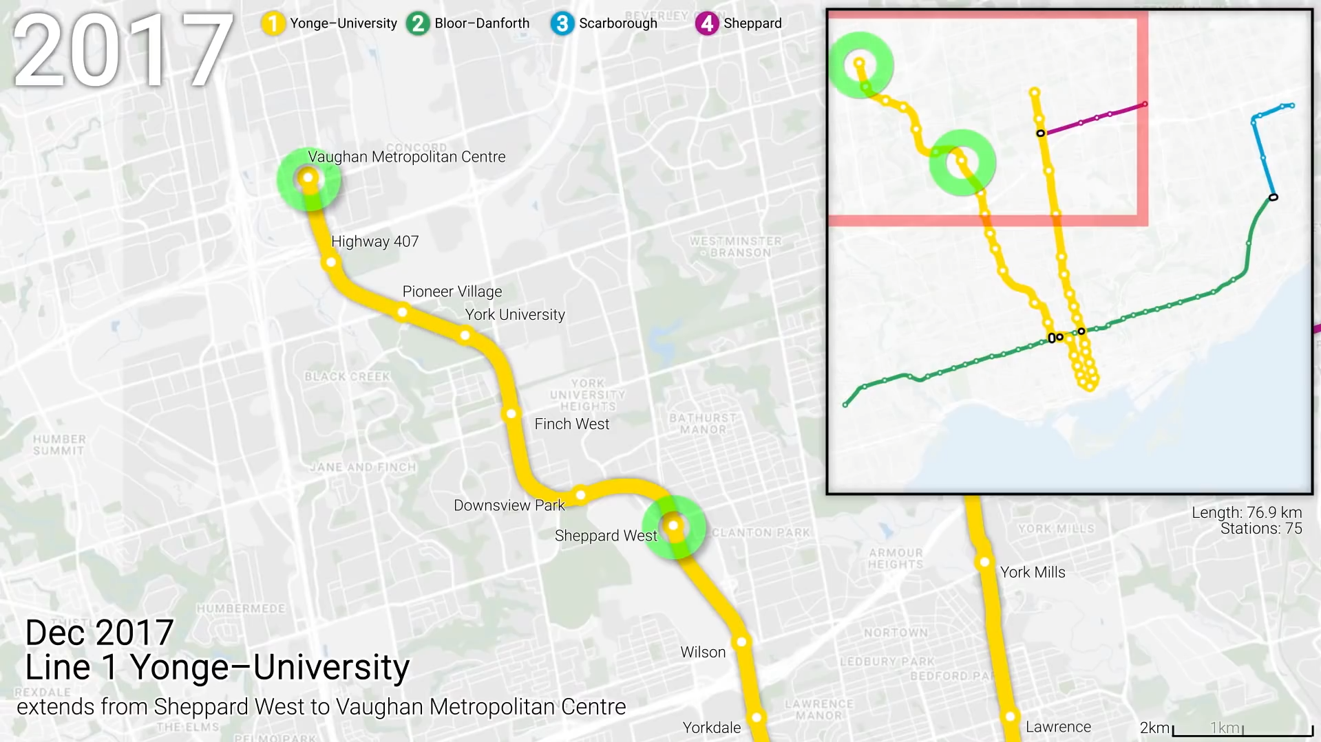 2017 Line 1 Subway Map